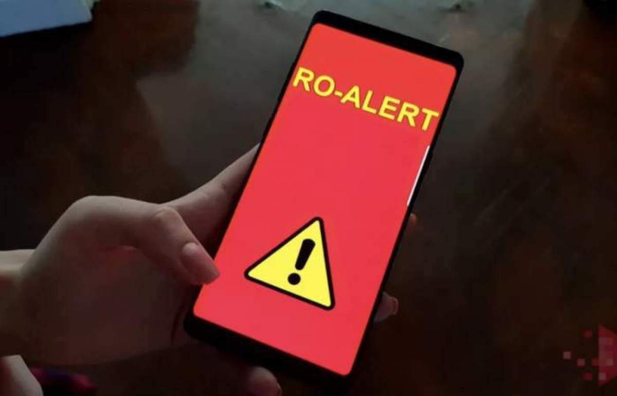 O alertă Ro-Alert roșie pe un telefon O alertă Ro-Alert roșie