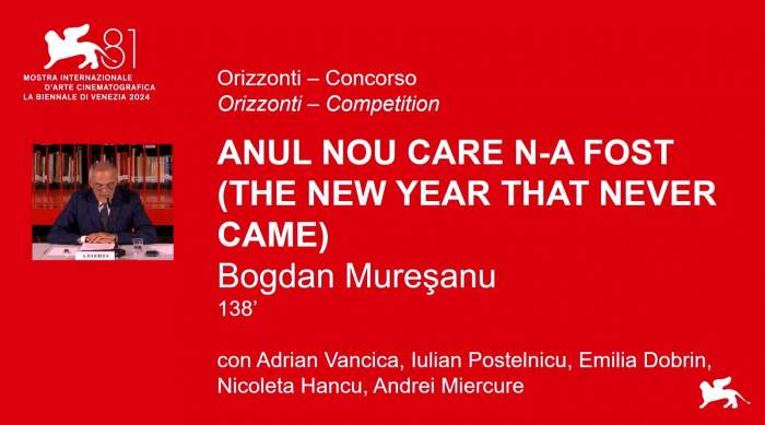 România va avea un reprezentant la festivalul Internațional de Film de la Veneția. ANUL NOU CARE NU A FOST, lungmetrajul de debut al regizorului Bogdan Mureșanu, va avea premiera mondială