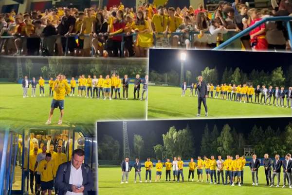 Echipa Națională de Fotbal a României a fost așteptată la Mogoșoaia. Imagini fabuloase cu suporterii la sosirea jucătorilor / VIDEO