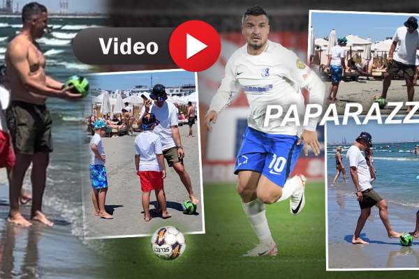 A schimbat peisajul, dar nu și pasiunea! Constantin Budescu e cu gândul la fotbal și în vacanță. Ce face jucătorul când e lângă copiii săi / PAPARAZZI
