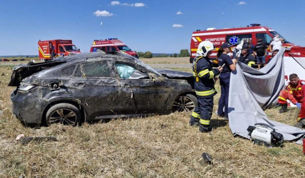 Imagine de la accidentul din Bihor cu pompierii Imagine de la accidentul din Bihor