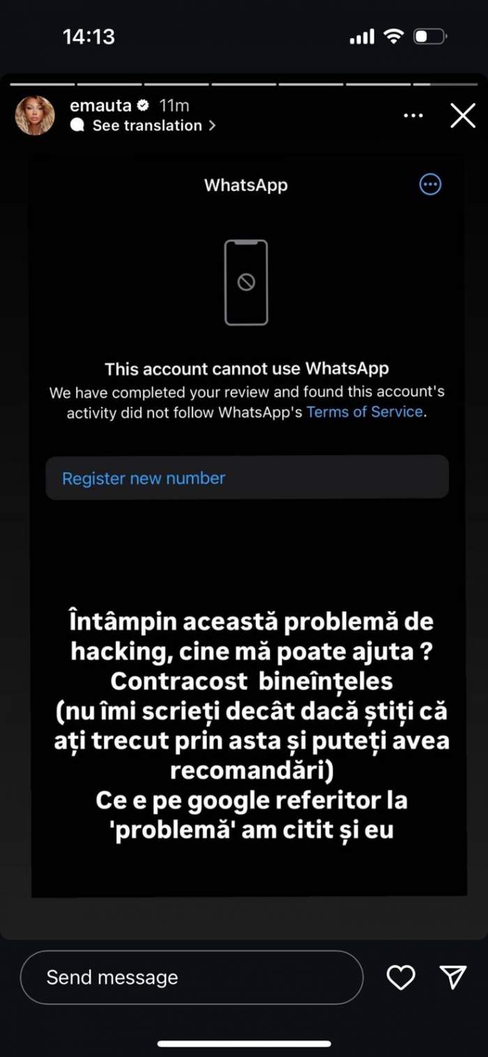 Ema Uta, ținta hackerilor! Fosta iubită a lui Alex Bodi cere ajutor de urgență / FOTO
