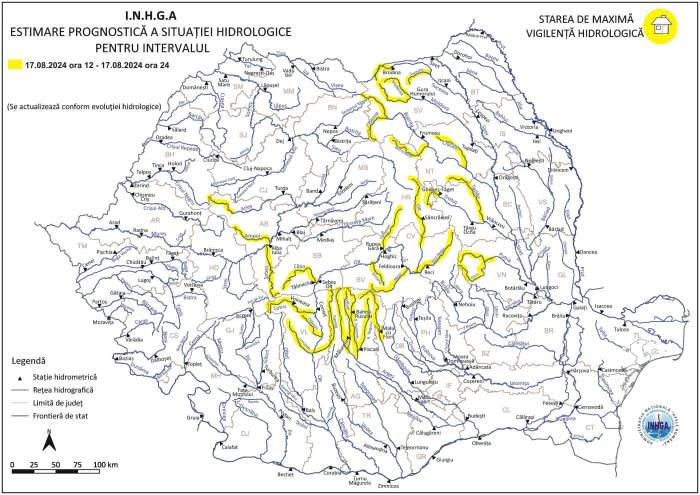 harta județelor afectate