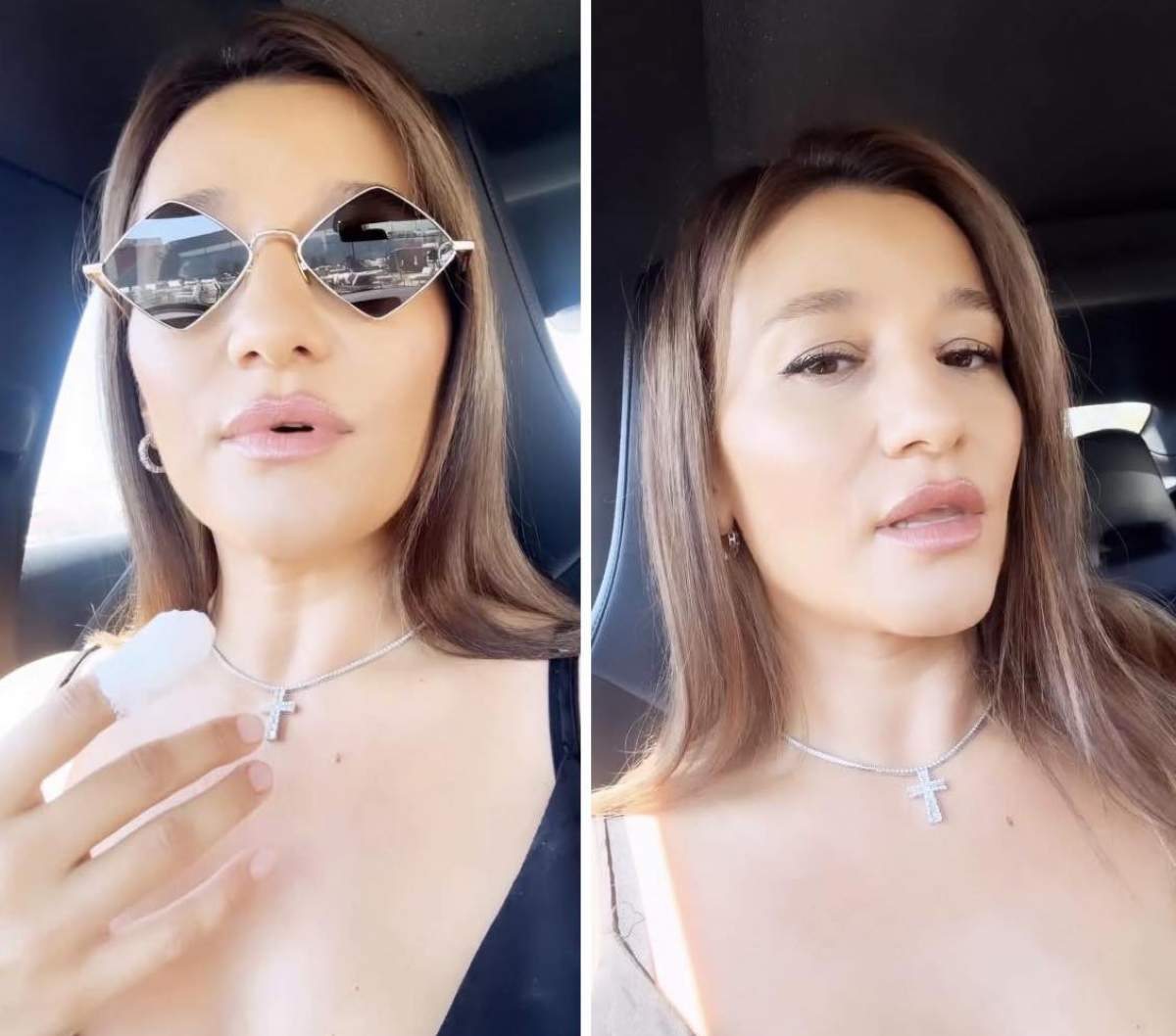 Colaj Claudia Pătrășcanu cu degetul bandajat Colaj Claudia Pătrășcanu
