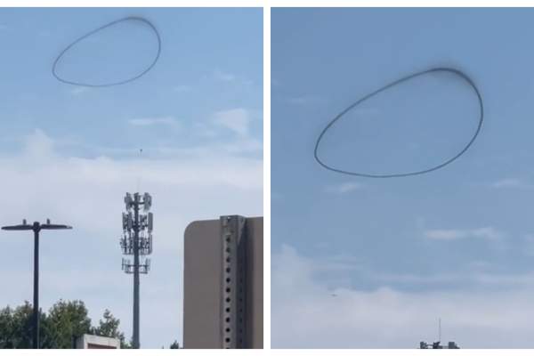 Imagini incredibile! Un inel de fum negru a apărut pe cerul din America! Oamenii sunt speriati! / VIDEO