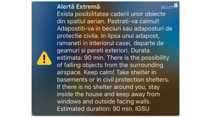 Panică pentru locuitorii din Tulcea și Galați! Oamenii au fost alertați să se adăpostească în beciuri