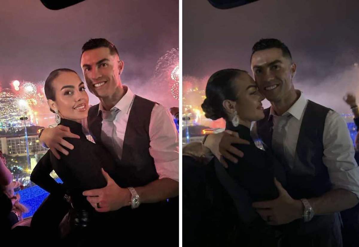 Colaj cu Cristiano Ronado și iubita lui, Georgina Rodriguez, cu artificii Colaj cu Cristiano Ronado și iubita lui, Georgina Rodriguez