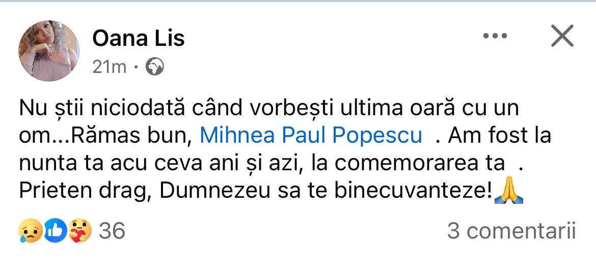 mesajul Oanei Lis