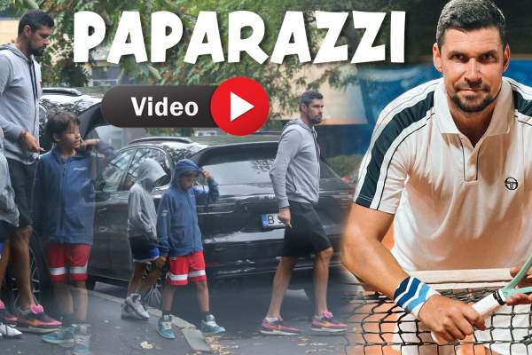 Victor Hănescu știe cât de important este să fii punctual! Cum i-au surprins paparazzii pe tenismen și pe copiii săi / PAPARAZZI