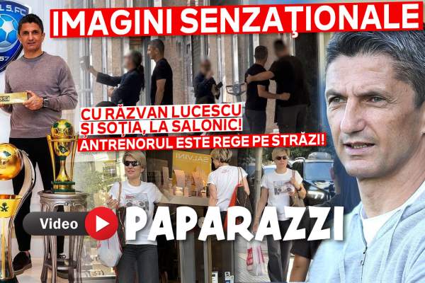 Imagini senzaţionale cu Răzvan Lucescu şi soţia, la Salonic! Antrenorul este rege pe străzi! Avem dovada că "Strategul" nu trece neobservat! Cum l-au surprins paparazzii Spynews.ro