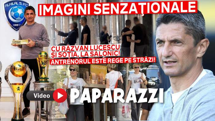 Imagini senzaţionale cu Răzvan Lucescu şi soţia, la Salonic! Antrenorul este rege pe străzi! Avem dovada că "Strategul" nu trece neobservat! Cum l-au surprins paparazzii Spynews.ro