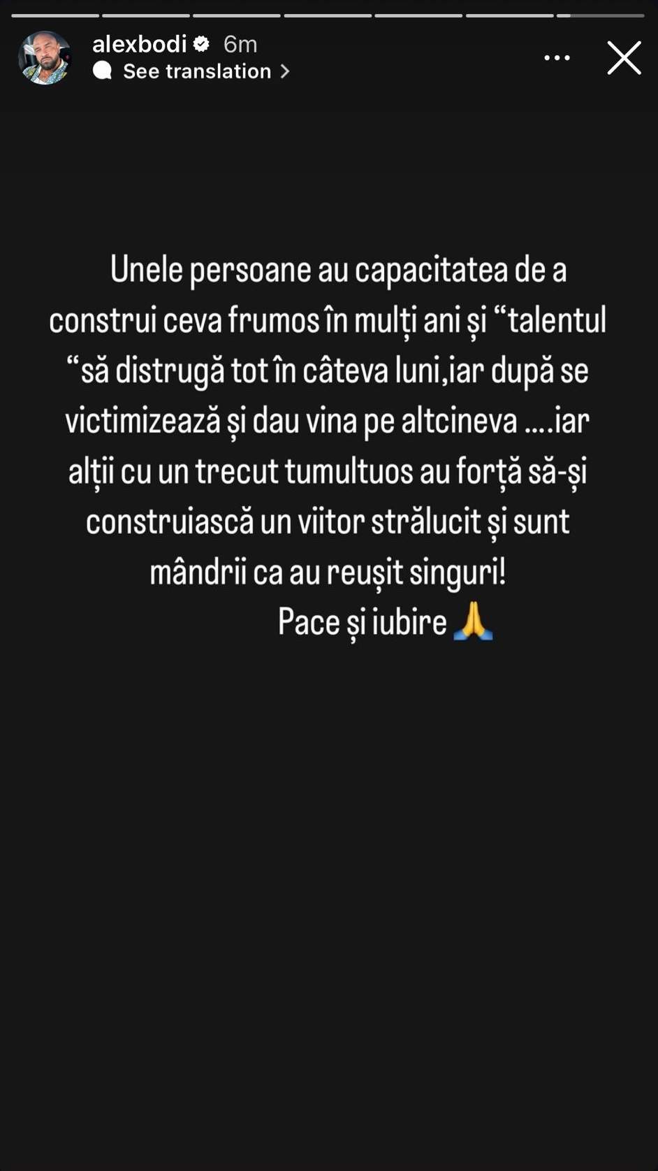 Alex Bodi, primul mesaj după ce Ema Uta a fost surprinsă în compania altui bărbat: „Să distrugă tot în câteva luni...”. A dat de înțeles că relația cu fosta logodnică s-a terminat definitiv