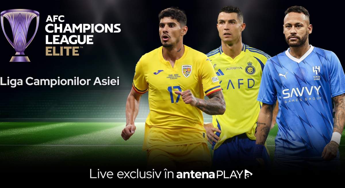 Cristiano Ronaldo şi Florinel Coman luptă în Liga Campionilor Asiei, exclusiv în AntenaPLAY