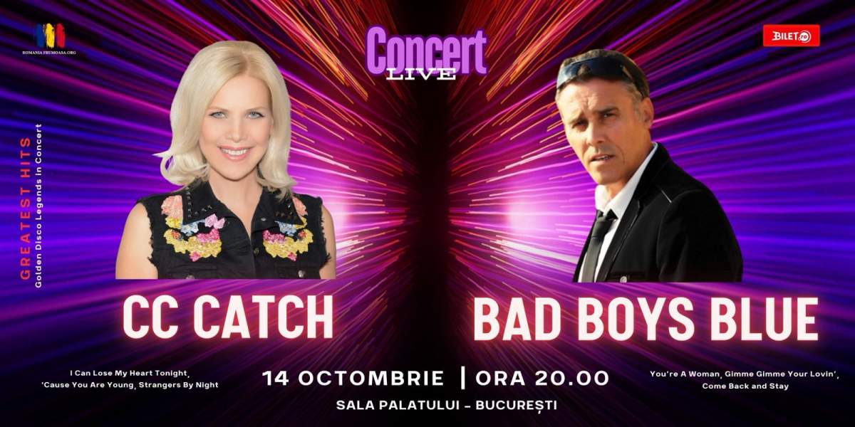 Golden Legends in Concert: CC CATCH și BAD BOYS BLUE, live la Sala Palatului pe 14 octombrie 2024!