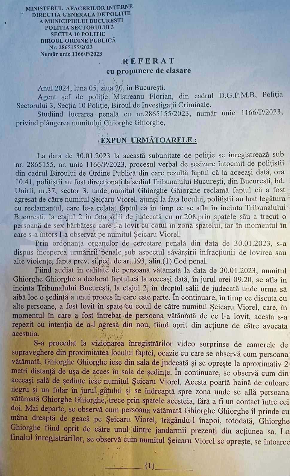 Liderul polițiștilor acuzați de tortură, declarat nevinovat / Documente exclusive din dosarul scandalului din Tribunalul București