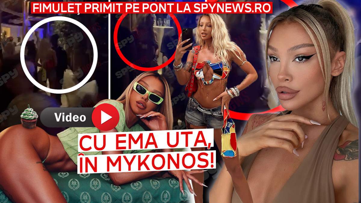 Filmuleţ primit pe pont la Spynews cu Ema Uta, în Mykonos! Cu cine a fost filmată make-up artistul în clubul milionarilor