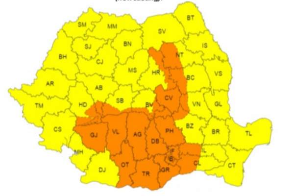 Anunț ANM de ultimă oră! Sunt anunțate furtuni extrem de puternice. Meteorologii au emis cod galben și cod portocaliu / FOTO