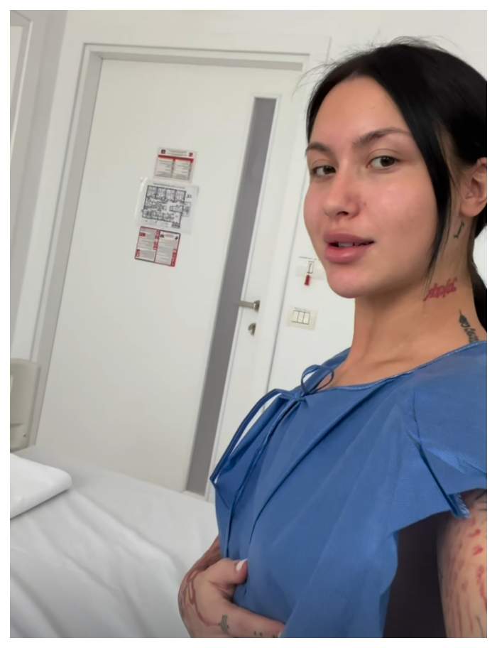 Iubita lui Lino Golden a fost supusă unei operații chirurgicale. Delia Salchievici, imagine de pe patul de spital / FOTO