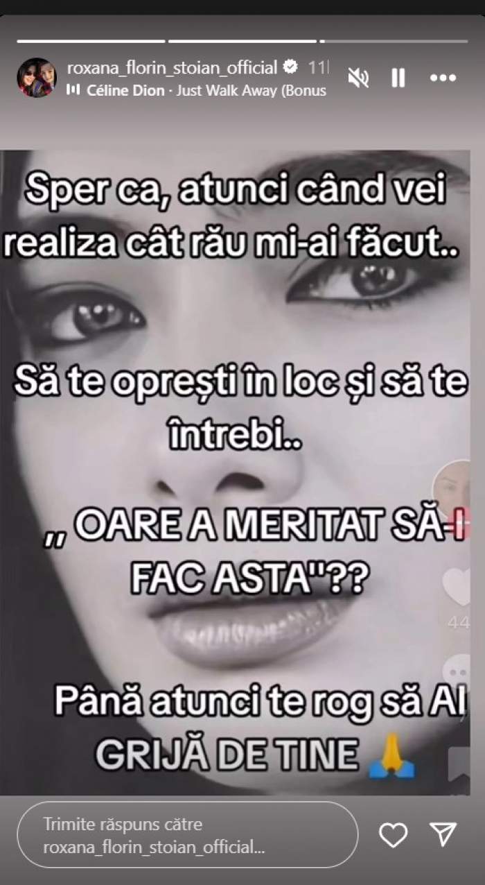 Soția lui Florin Salam, mesaj cu subînțeles: „Vei realiza cât rău mi-ai făcut”. Postarea cu care Roxana Dobre și-a surprins urmăritorii / FOTO