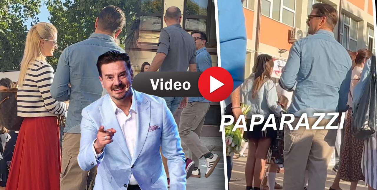 Momente emoționante pentru Mihai Petre și soția lui, Elwira! Cei doi au fost surprinși în prima zi de școală a fiicelor cuplului! | PAPARAZZI