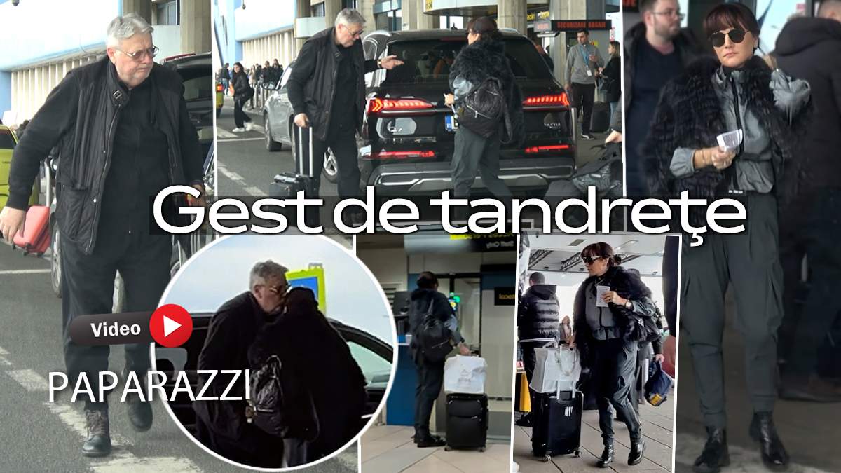 Imagini emoţionante cu Gino Iorgulescu şi soţia! Cum îşi iau la revedere cei doi la aeroport | PAPARAZZI