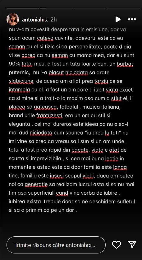 Fostă concurentă de la Mireasa, în doliu, după ce și-a pierdut tatăl. Mesajul dureros al tinerei: „Viața e atât de scurtă și imprevizibilă”