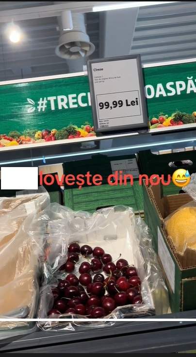 O româncă a rămas blocată când a văzut cât costă kilogramul de cireșe la un supermarket din Timișoara. Cât trebuia să plătească