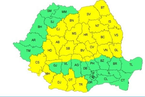 Iarna revine în forță! Meteorologii au emis o informare de ploi, ninsori și vreme rece în aproape toată țara