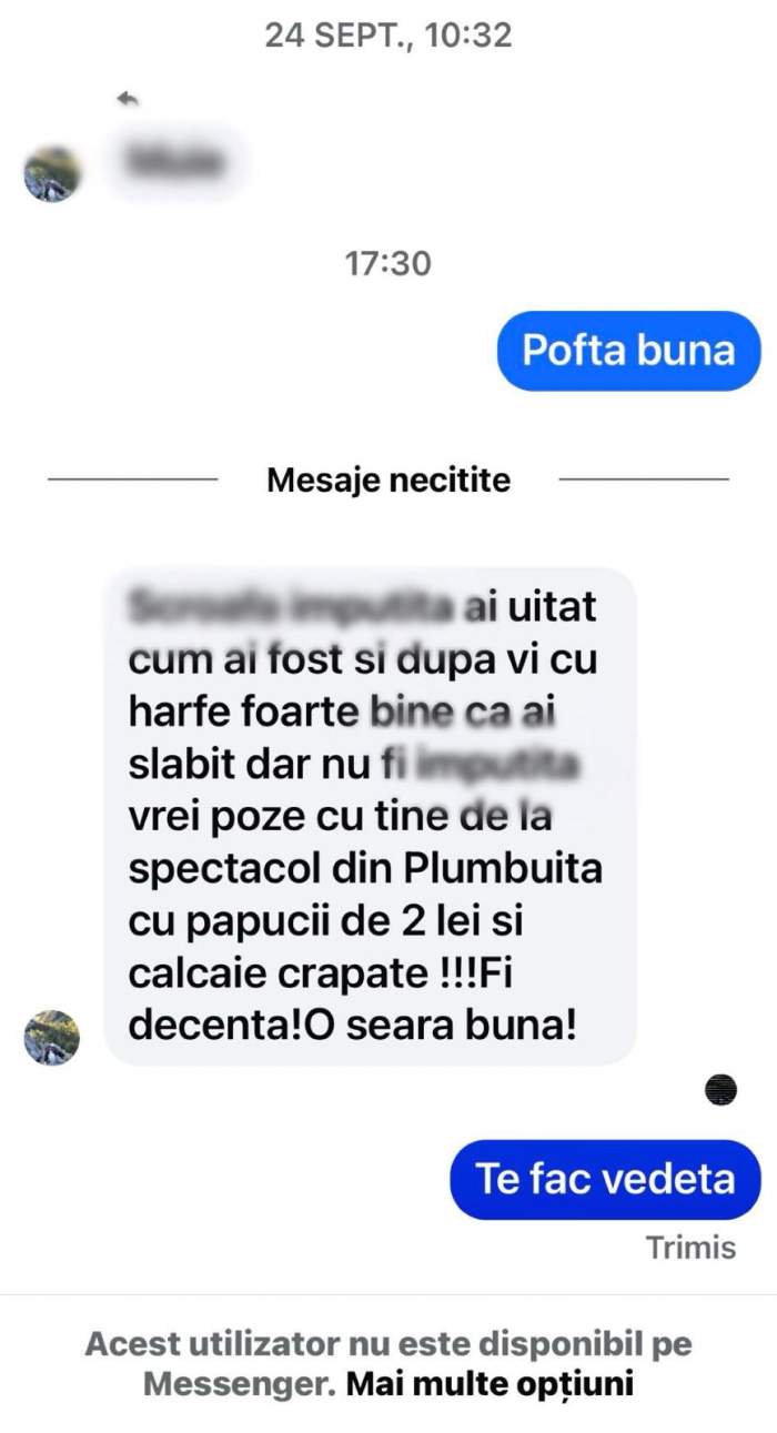 Cum răspunde Ozana Barabancea fanilor care o pun la zid. A publicat toate mesajele