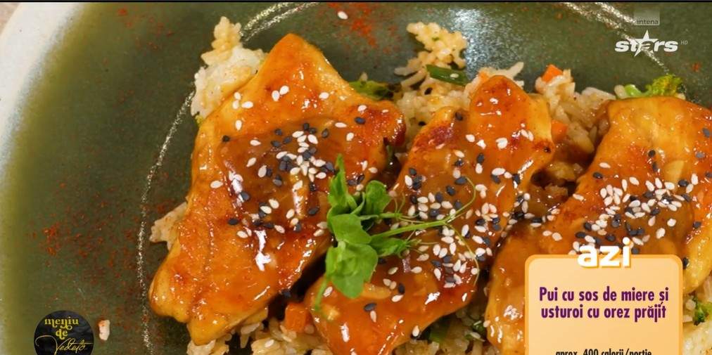 Pui cu sos de miere și usturoi cu orez prăjit. Rețeta lui Chef Horia Manea pe care să o încerci