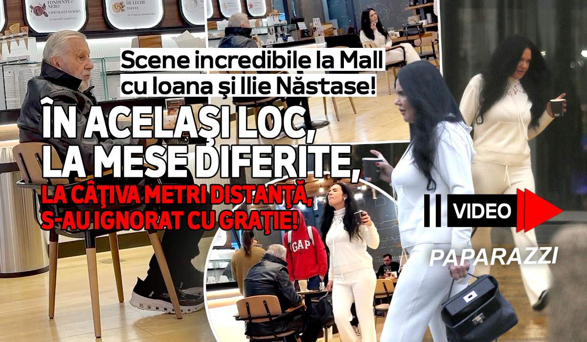 Scene incredibile la mall cu Ioana şi Ilie Năstase!  În acelaşi loc, la mese diferite, la câţiva metri distanţă, s-au ignorat cu graţie! Imagini paparazzi