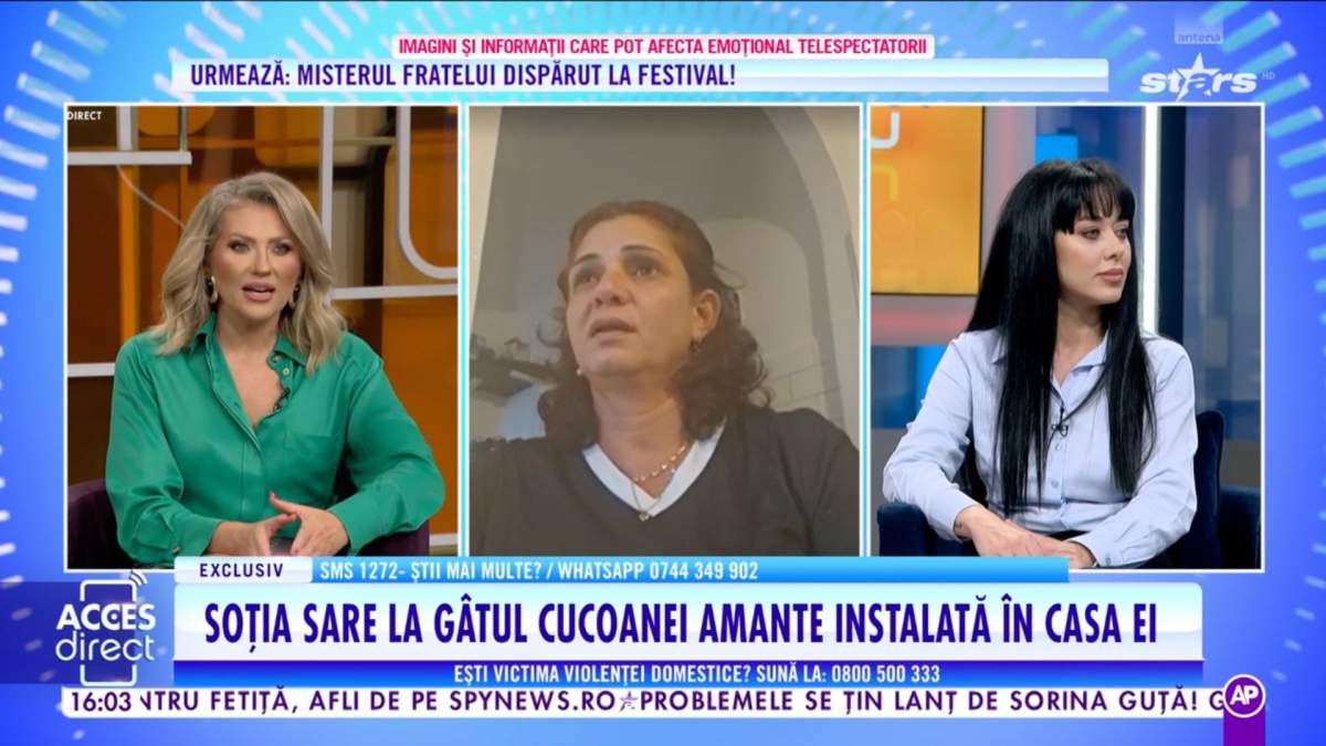 Caz revoltător la Acces Direct! Soție, dată afară din casă, pentru amantă: „Ei îmi spun mie…”