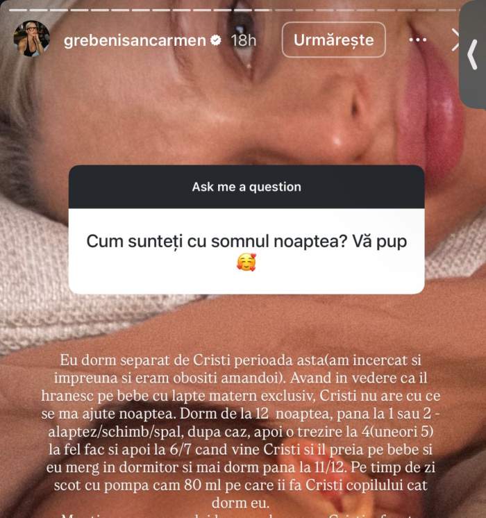 Carmen Grebenișan, dezvăluiri despre viața de mămică. Influencerița și partenerul ei dorm separat