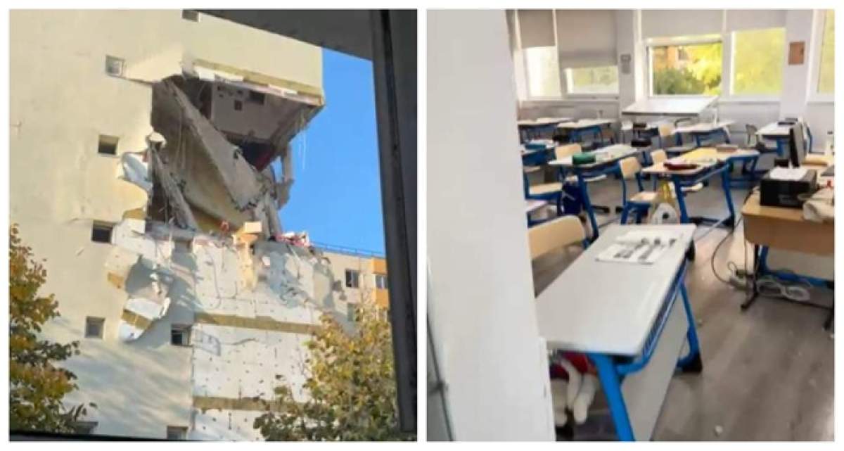 Imagini din interiorul Liceului Bolintineanu, afectat de explozia de pe Calea Rahovei explozie bloc calea rahovei