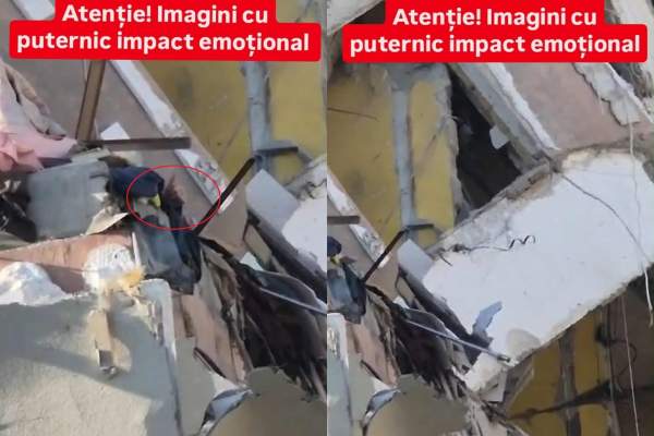 Scene tulburătoare de la explozia din Rahova: un bărbat a fost prins sub dărâmături. Așteaptă cu disperare să fie salvat