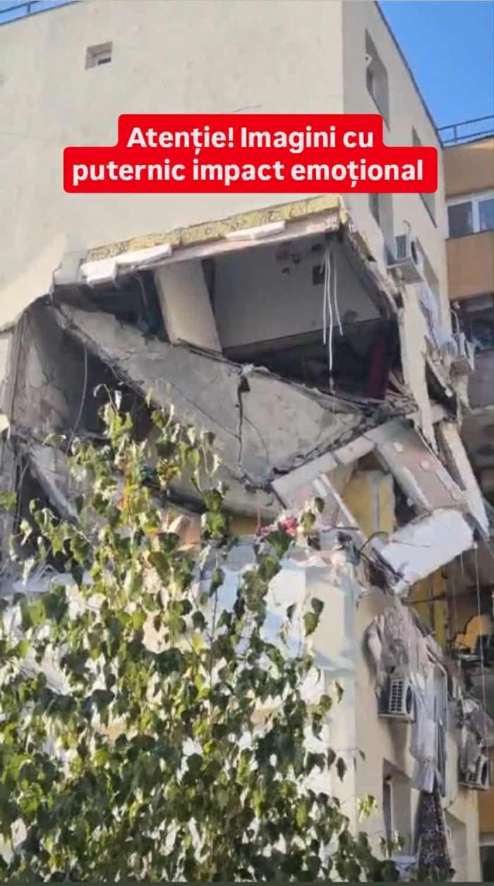 Scene tulburătoare de la explozia din Rahova: un bărbat a fost prins sub dărâmături. Așteaptă cu disperare să fie salvat