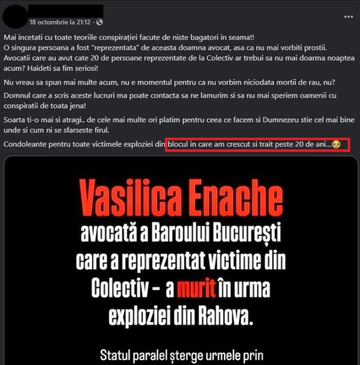 mesajul supravietuitoarei Colectiv despre explozia din Rahova