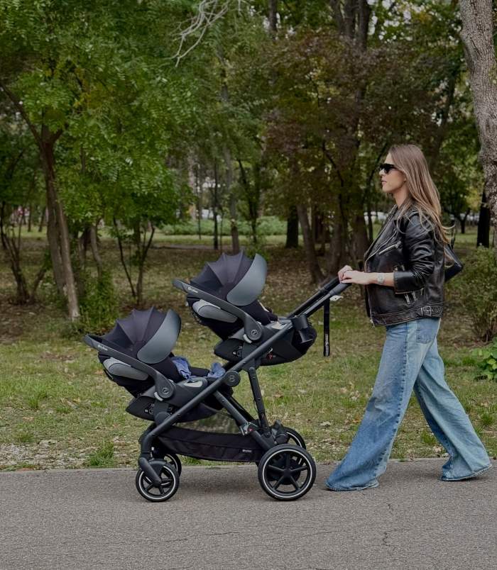 Roxana Nemes si-a scos copii la plimbare
