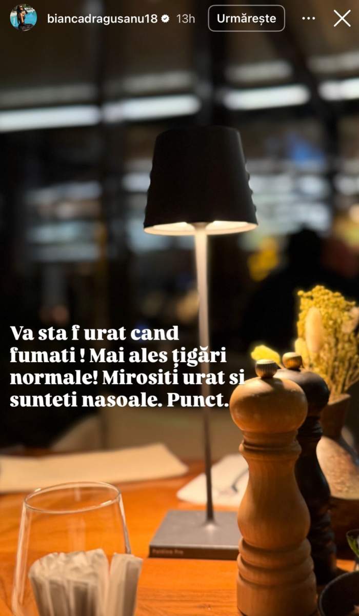Ce părere are Bianca Drăgușanu despre femeile care fumează. Vedeta a transmis un mesaj acid