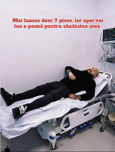 Dani Mocanu, pe patul de spital, cu branula la mână. Ce mesaj a transmis cântărețul: “Pentru sănătatea mea…” | FOTO​