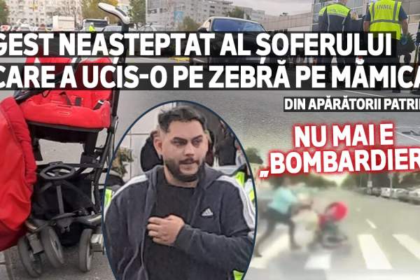 Gest neașteptat al șoferului care a ucis-o pe zebră pe mămica din Apărătorii Patriei | Nu mai e „bombardier”