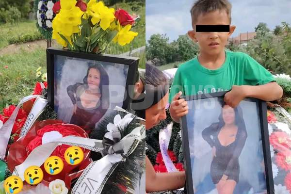 Fiul Andei din Mureș, în lacrimi la mormântul mamei sale! Cum arată locul de veci al tinerei pe care Emil Gânj, încă dispărut,  a ucis-o