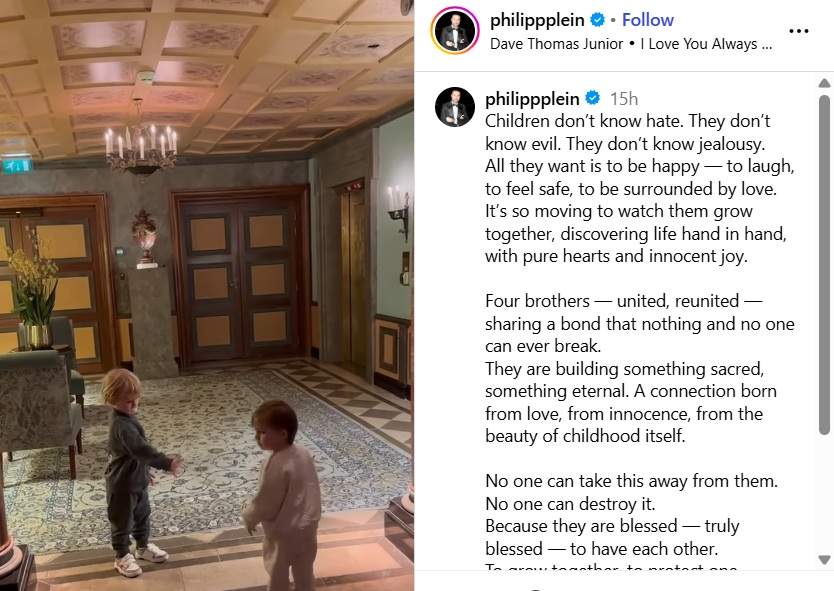 Philipp Plein, mesaj emoționant despre copiii săi în plin scandal cu fosta iubită: "Construiesc ceva sacru, ceva etern"