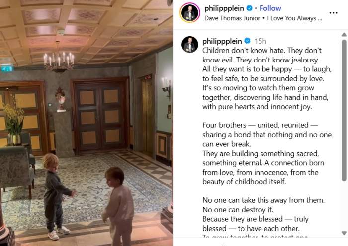Philipp Plein, mesaj emoționant despre copiii săi în plin scandal cu fosta iubită: "Construiesc ceva sacru, ceva etern"