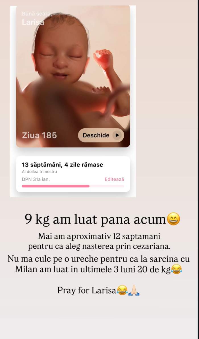 Câte kilograme a luat Larisa Udilă, până acum, în sarcină. Influencerița va naște peste 3 luni: "Nu mă culc pe o ureche..."