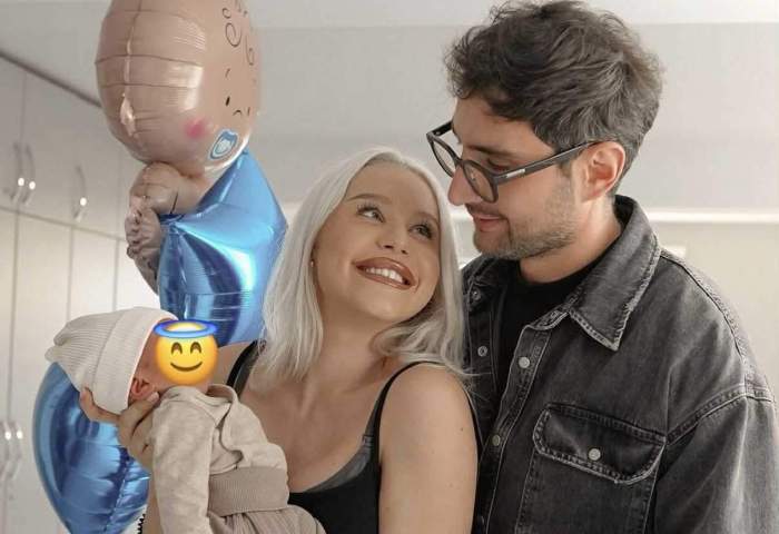 Carmen Grebenișan și iubitul ei, alături de fiul lor, Kadri