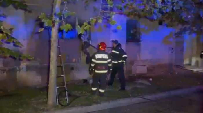 Explozie urmată de incendiu într-un bloc din Severin! Locatarii au fost evacuați