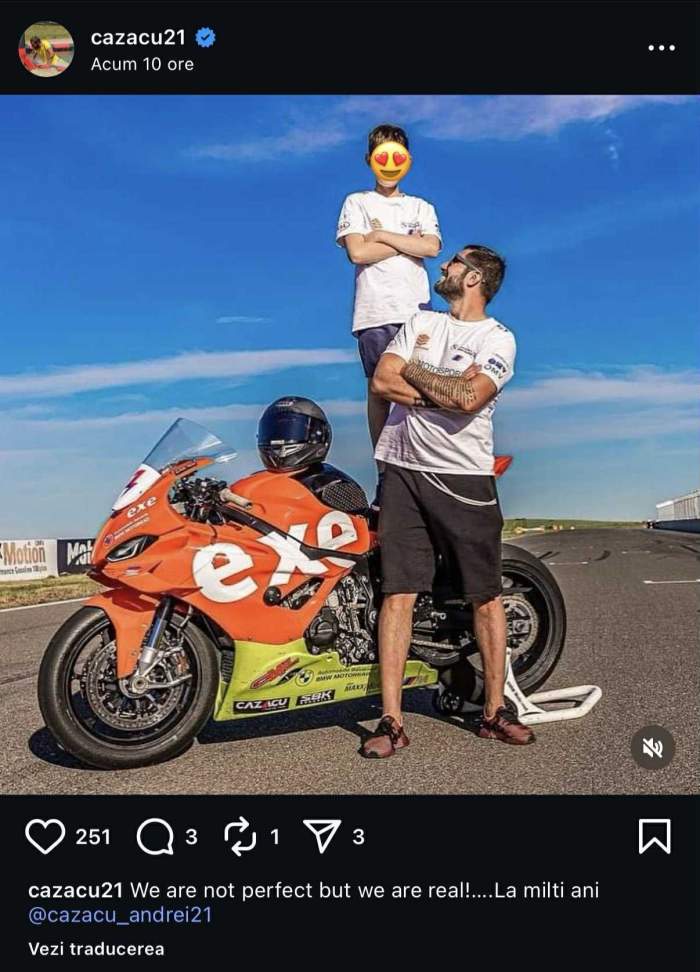 Cătălin Cazacu își sărbătorește băiatul! Ce mesaj emoționant i-a transmis motociclistul fiului său: "Nu suntem perfecți..."