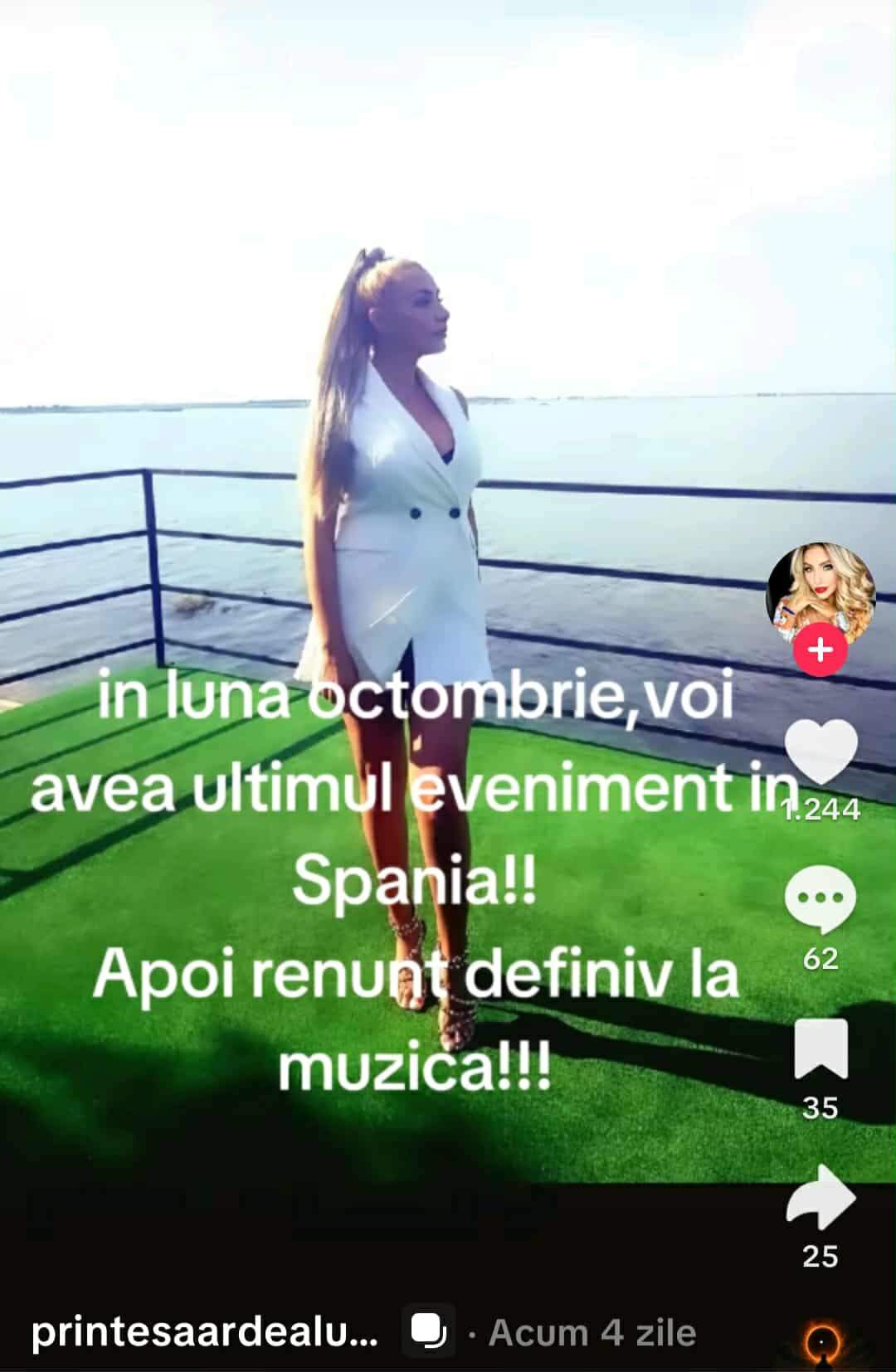 anunțul artistei