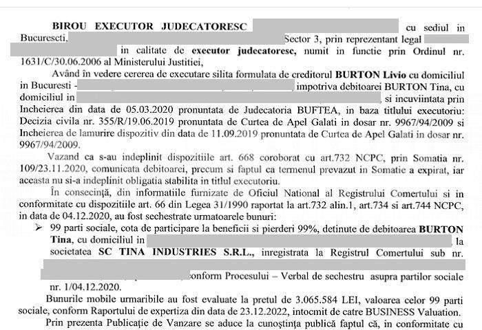 Milionara Tina Burton, aruncată în stradă | „Regina imobiliarelor” a luat toate documentele firmei